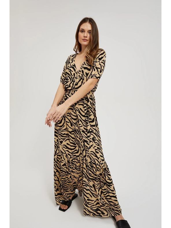 Moodo Bež vzoraste obleke