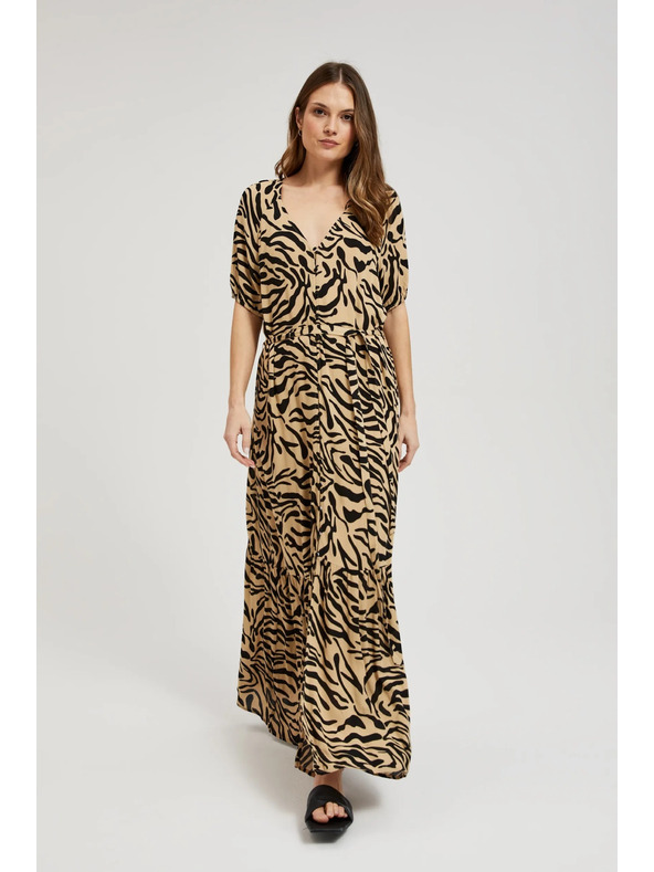 Moodo Bež vzoraste obleke