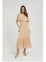 Moodo Kremaste čipkaste maksimalne obleke
