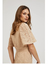 Moodo Kremaste čipkaste maksimalne obleke
