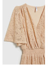 Moodo Kremaste čipkaste maksimalne obleke