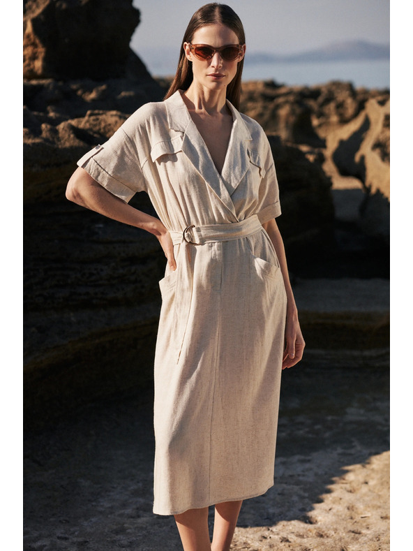 Moodo Bež obleke z pasom