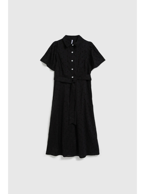 Moodo Črne srajčne obleke s širokimi rokavi