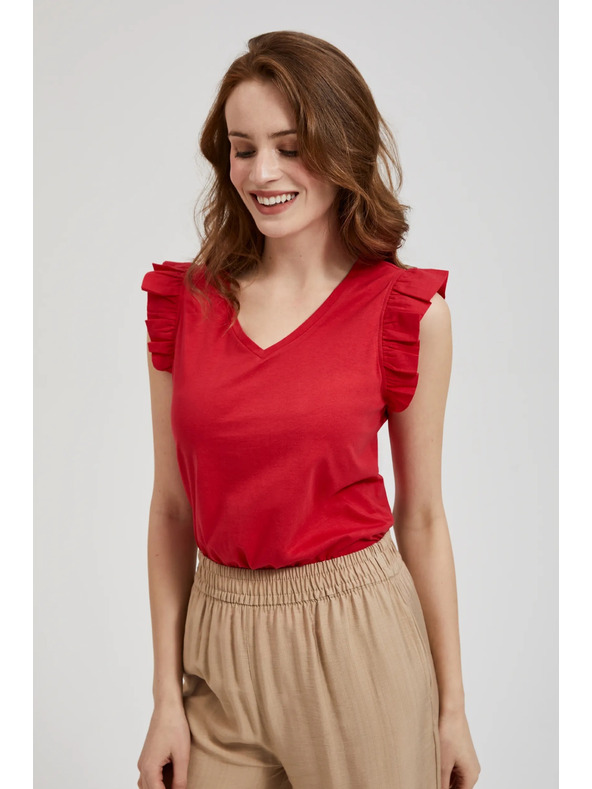 Moodo Rdeč top z volani