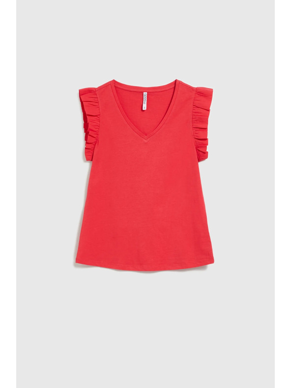 Moodo Rdeč top z volani