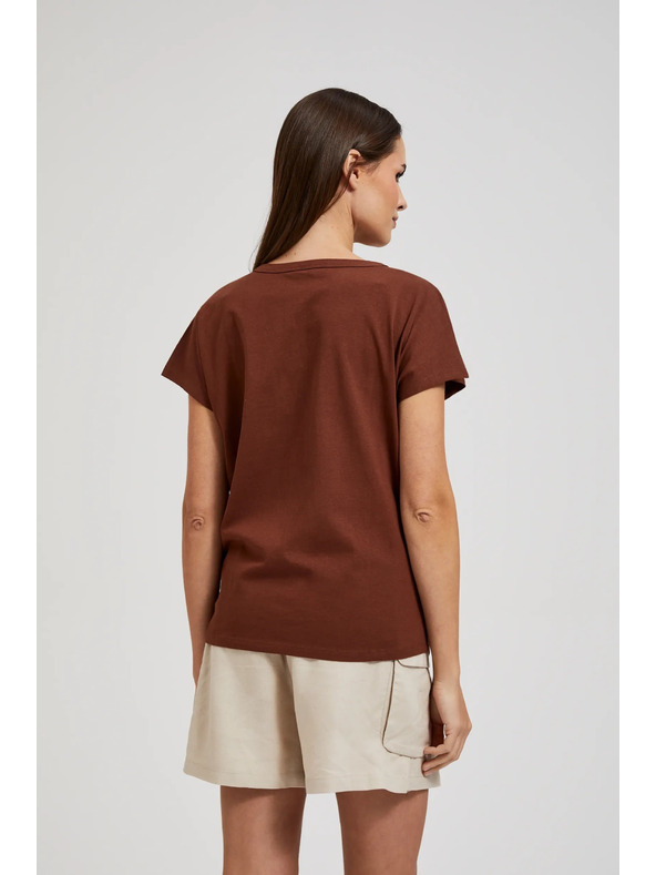 Moodo Rjav top z gumbi