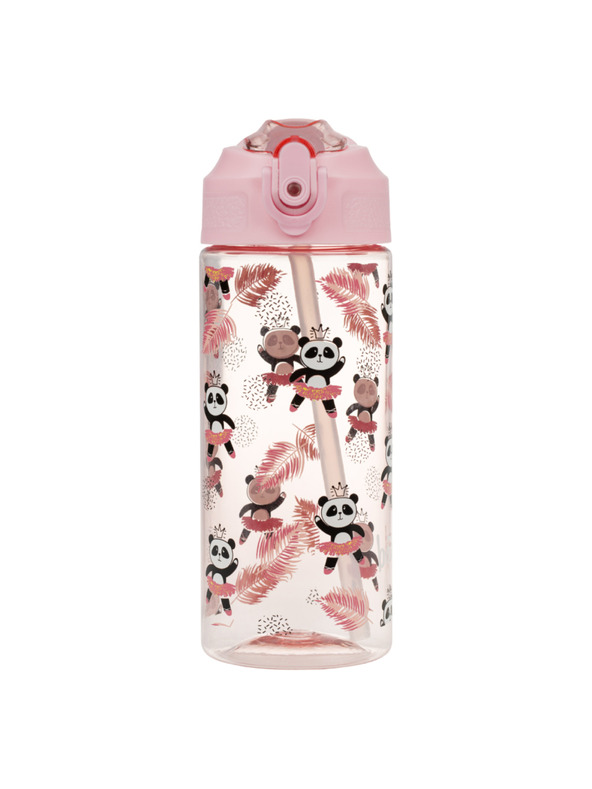 BAAGL  BAAGL Tritanska steklenica za pijačo z slamico Panda 500 ml