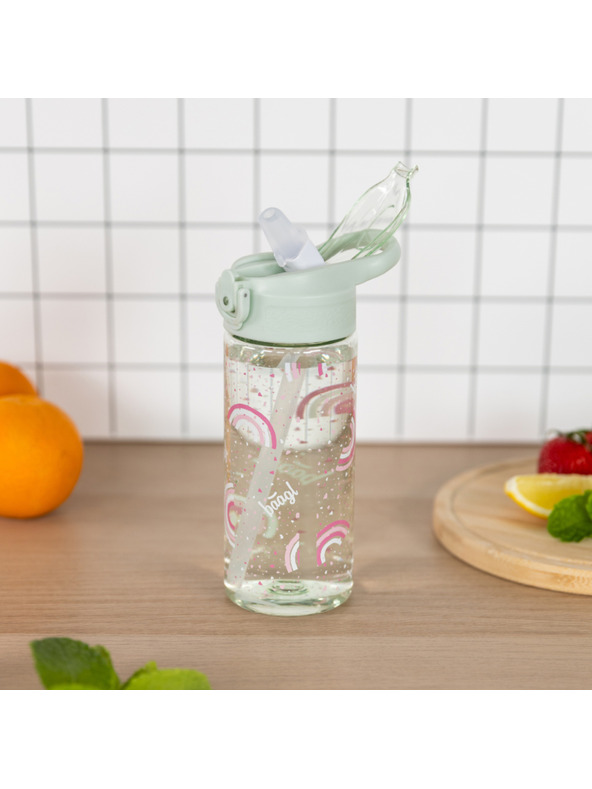 BAAGL  BAAGL Tritanska steklenica za pijačo z slamico Mavrica 500 ml