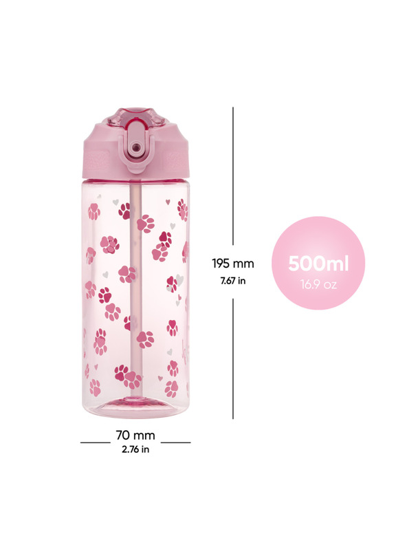 BAAGL  BAAGL Tritanska steklenica za pitje z slamico Tačke 500 ml