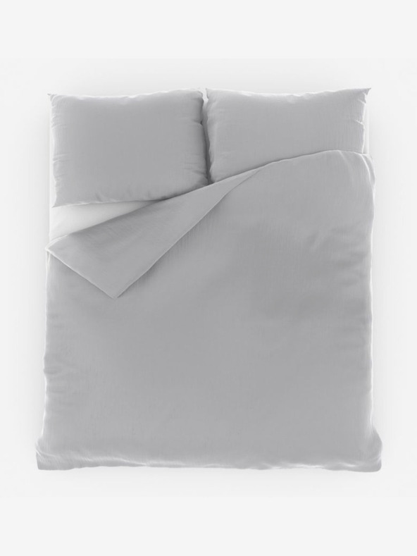 Kvalitex Francoska muslinasta posteljnina 220x200, 70x90cm svetlo siva Kvalitex