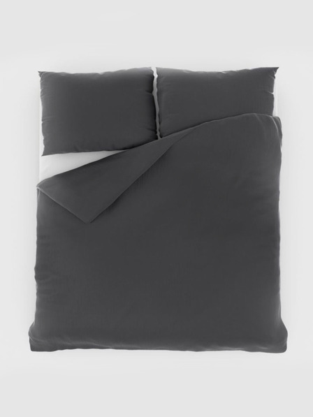 Kvalitex Francoska muslinska posteljnina 220x200, 70x90cm temno siva Kvalitex