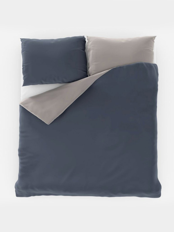 Kvalitex Satenasta francoska podaljšana posteljnina LUXURY COLLECTION 1+2, 240x220, 70x90cm temno siva / svetlo siva