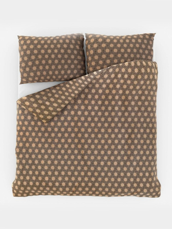 Kvalitex Satenasto francosko posteljnino Luxury Collection 1+2, 220x200, 70x90cm Carero bež Kvalitex