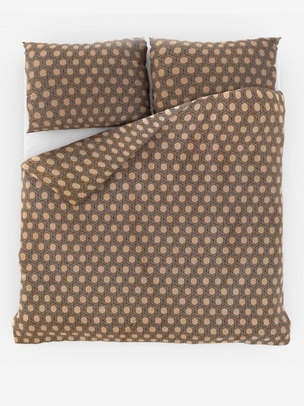 Kvalitex Svileni francoski posteljni komplet Luxury Collection 1+2, 240x200, 70x90cm Carero bež Kvalitex