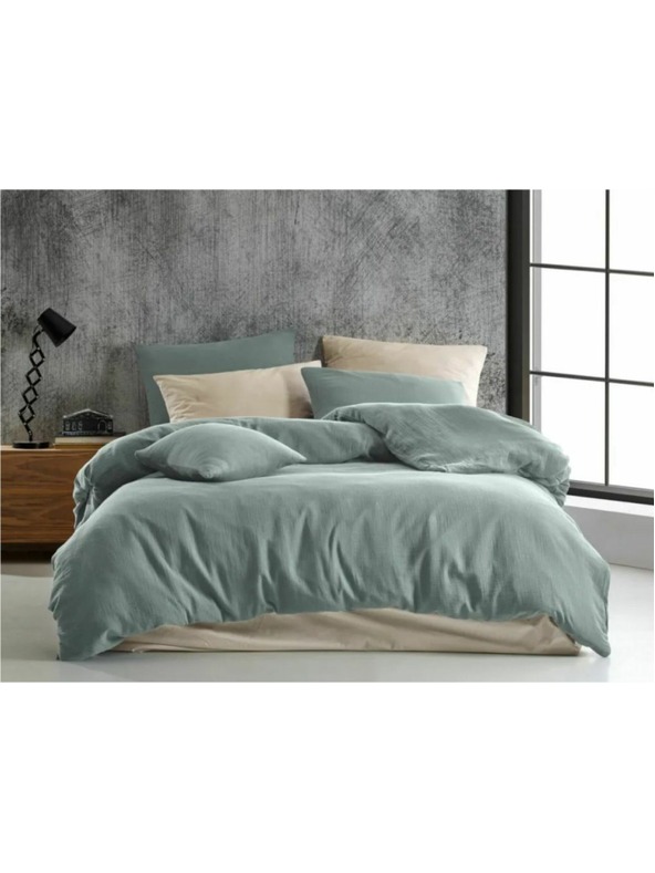 Kvalitex Francoski mušelinasti posteljni komplet 240x200, 70x90cm svetlo zelena Kvalitex