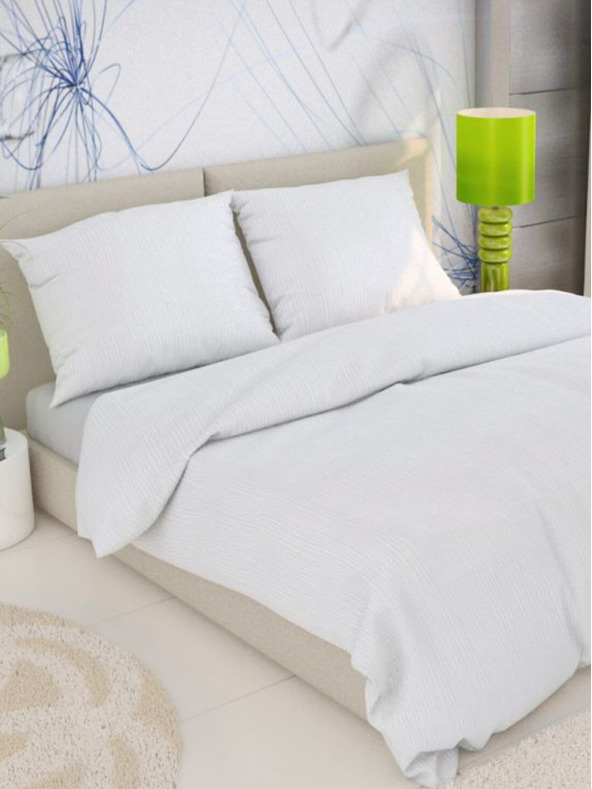 Kvalitex Francoska podaljšana krepa posteljnina 240x220, 70x90cm bela Kvalitex