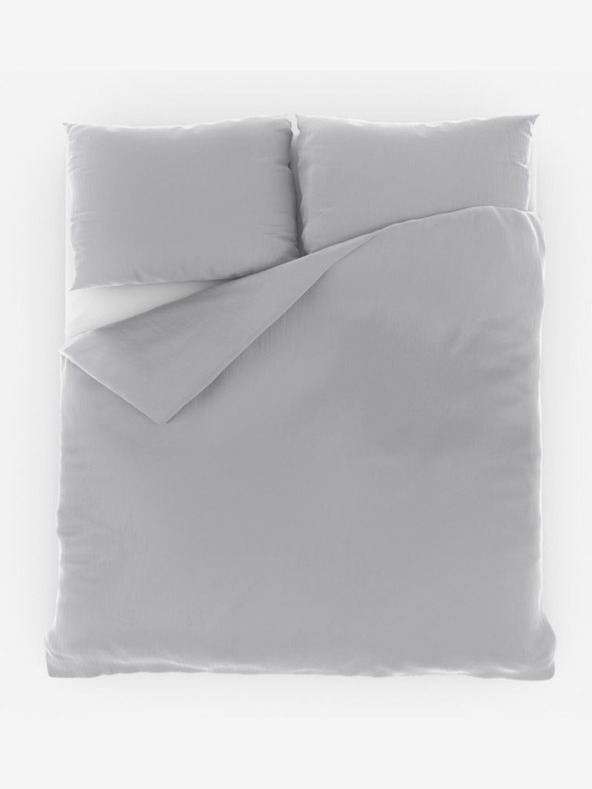 Kvalitex Francoska muslinjasta posteljnina 240x200, 70x90cm svetlo siva Kvalitex