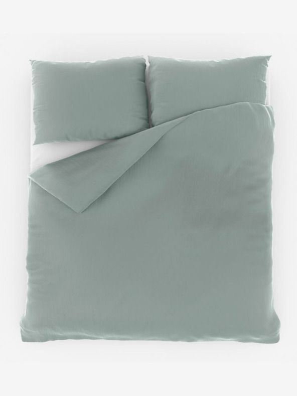Kvalitex Francoski mušelinasti posteljni komplet 200x200, 70x90cm svetlo zelena Kvalitex
