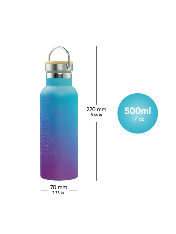 BAAGL  BAAGL Termovka z bambusovim pokrovom Gradient modro-vijolična, 500 ml