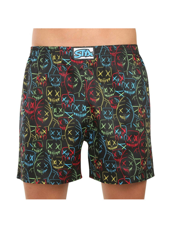 Styx Komplet treh - moške spalne hlače Styx večbarvne