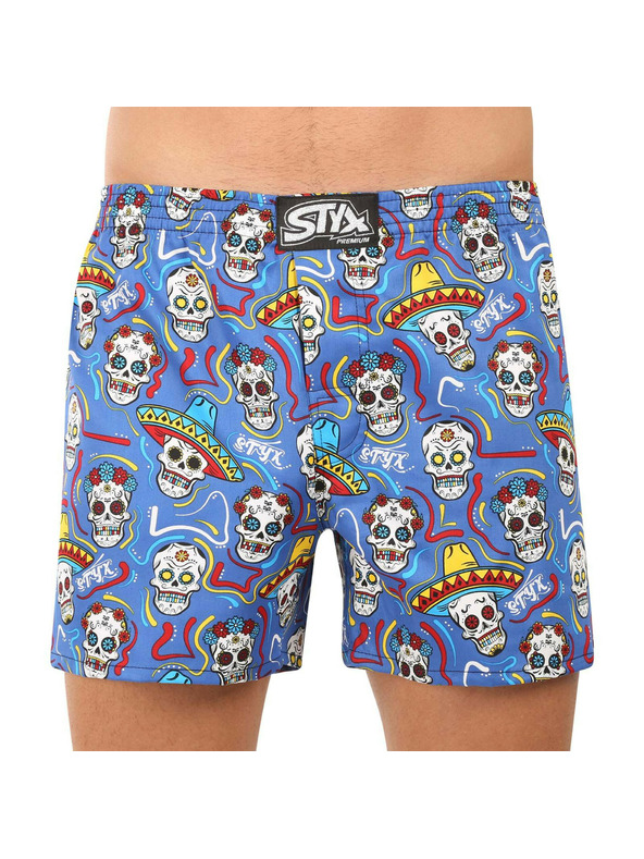 Styx Moške spodnje hlače Styx premium art klasični gumijasti pas lobanje