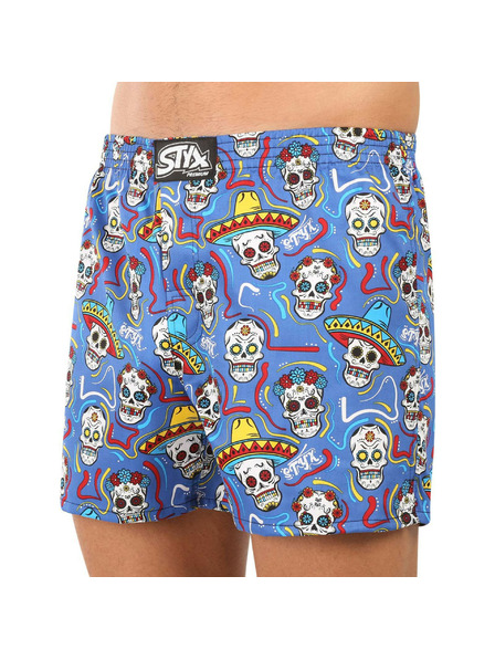 Styx Moške spodnje hlače Styx premium art klasični gumijasti pas lobanje