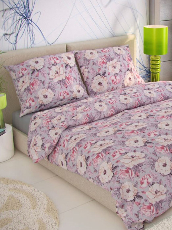 Kvalitex Francoska posteljnina iz krep-a 220x200, 70x90cm Ester siva Kvalitex