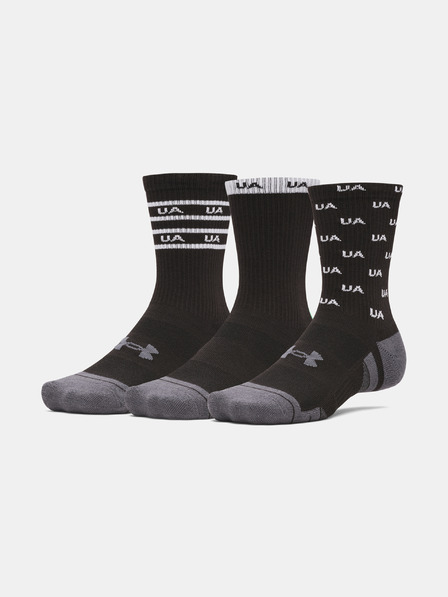 Under Armour Unisex nogavice Under Armour UA Perf Tech Nov 3pk Crew-BLK