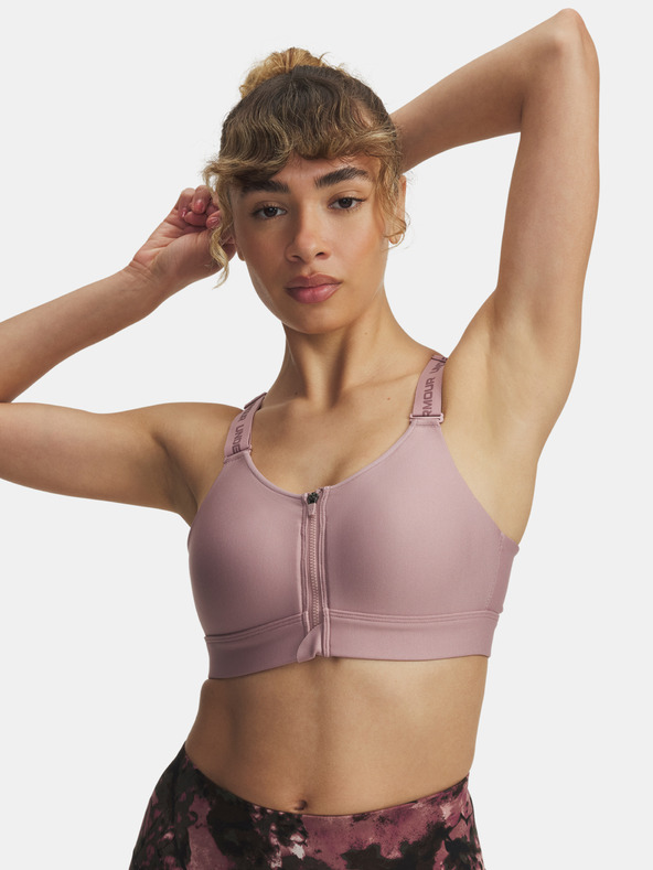 Under Armour Ženski nedrček  Under Armour UA Infinity High Zip 2.0 Bra-PNK