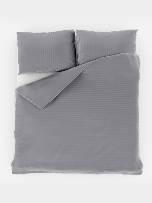 Kvalitex Francoska satenasta posteljnina s črtami 1+2, 220x200, 70x90cm SVETLO SIVA