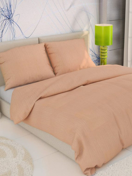 Kvalitex Francoski krepasti posteljni komplet 200x200, 70x90cm lososasta Kvalitex