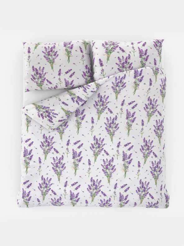 Kvalitex Francosko bombažno posteljno perilo PROVENCE COLLECTION 220x200, 70x90cm LEVANDULE vijolično Kvalitex