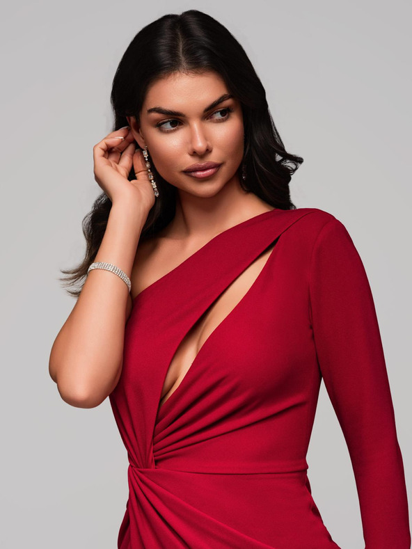 Edoti Maxi obleka GRACE - temno rdeča