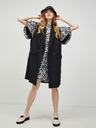 Vero Moda Belo-črna cvetlična obleka z balonastimi rokavi VERO MODA Lydia