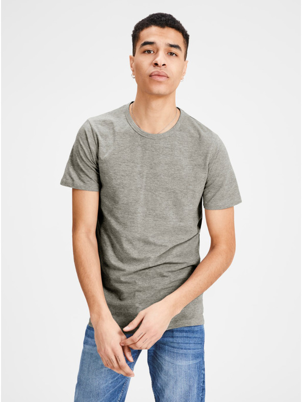 Jack & Jones Siva črtasta majica Jack & Jones Basic