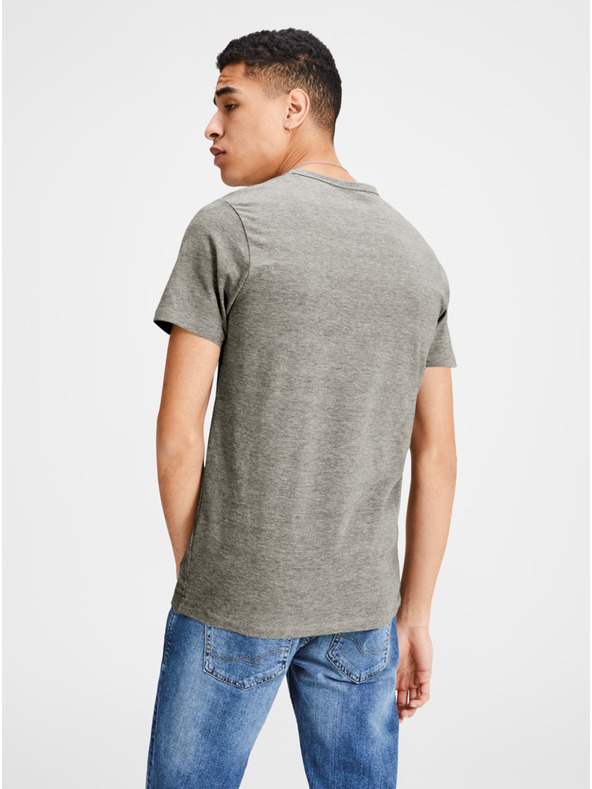 Jack & Jones Siva črtasta majica Jack & Jones Basic