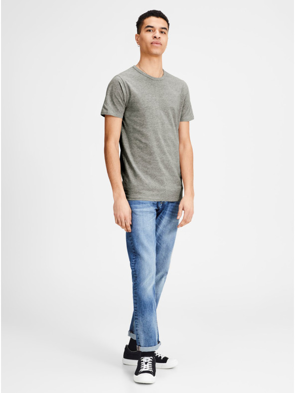 Jack & Jones Siva črtasta majica Jack & Jones Basic