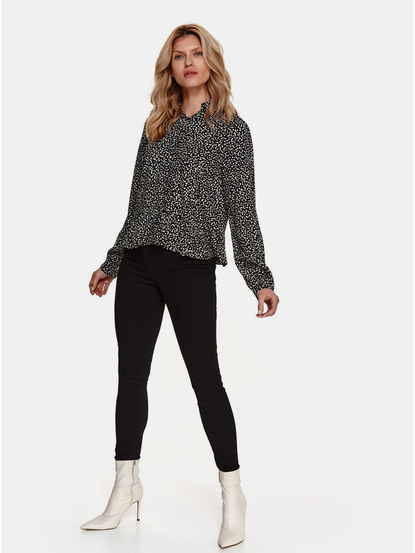 TOP SECRET Črna vzorčasta bluza z gumbi TOP SECRET