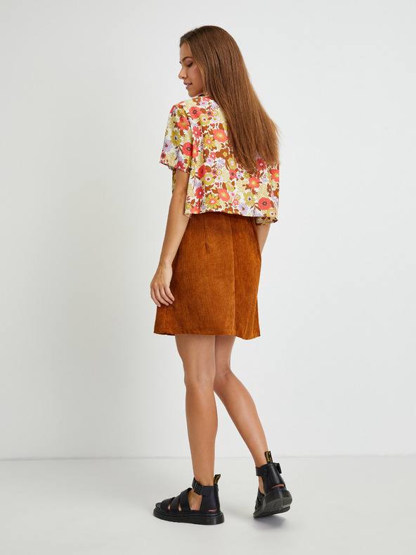 Noisy May Rjavo-smetanova cvetlična kratka majica Noisy May Nika