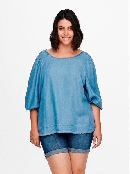 ONLY CARMAKOMA Modra bluza iz džinsa ONLY CARMAKOMA