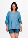 ONLY CARMAKOMA Modra bluza iz džinsa ONLY CARMAKOMA