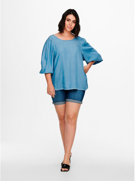 ONLY CARMAKOMA Modra bluza iz džinsa ONLY CARMAKOMA