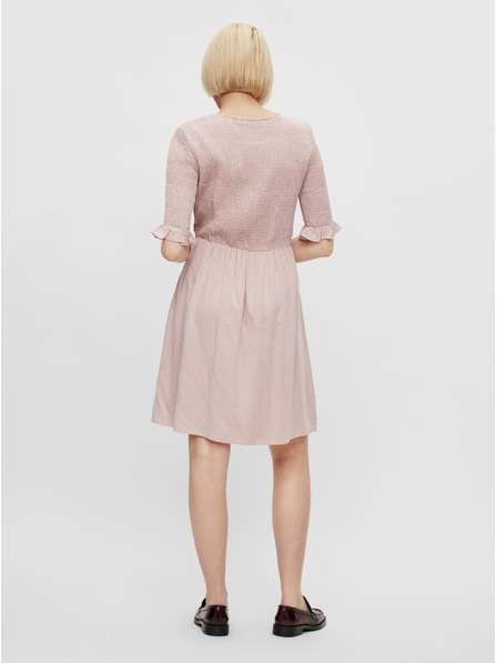 Pieces Svetlo roza cvetlična obleka Pieces Laoise