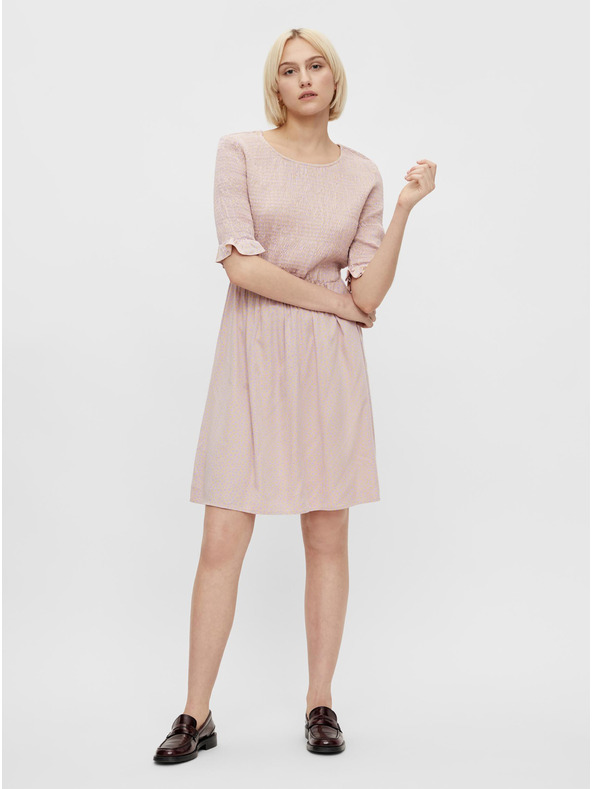 Pieces Svetlo roza cvetlična obleka Pieces Laoise