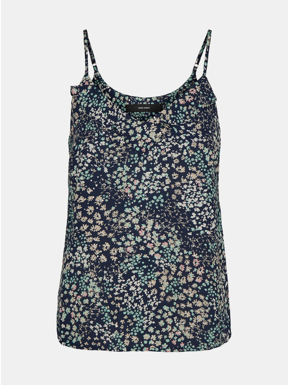 Vero Moda Temno modra cvetlična majica VERO MODA Hannah