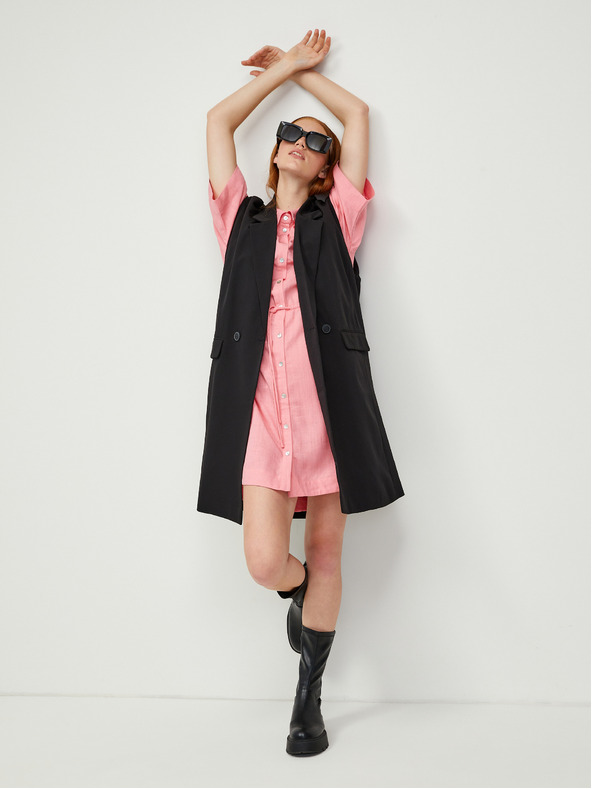 Vero Moda Roza srajčna obleka s platnom VERO MODA Haf