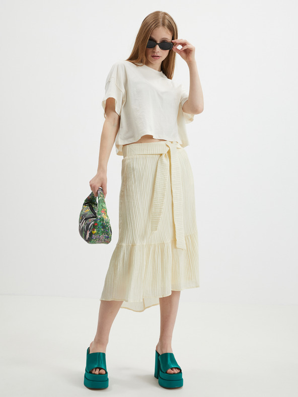 Vero Moda Kremno žensko midi krilo VERO MODA Hajija