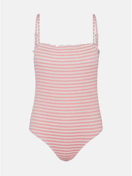 Vero Moda Enodelne kopalke z belo-rožnatimi črtami VERO MODA Emily