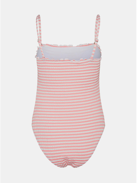 Vero Moda Enodelne kopalke z belo-rožnatimi črtami VERO MODA Emily
