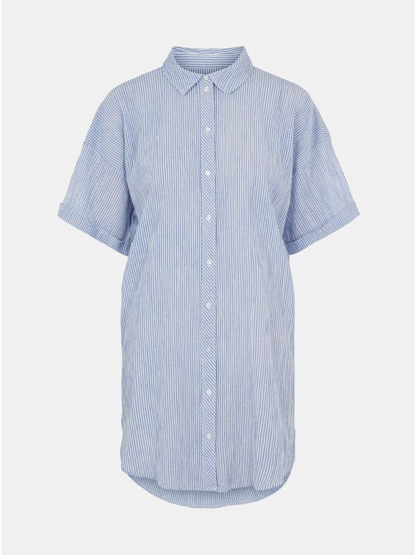 Pieces Svetlomodra dolga črtasta srajca Pieces Terra